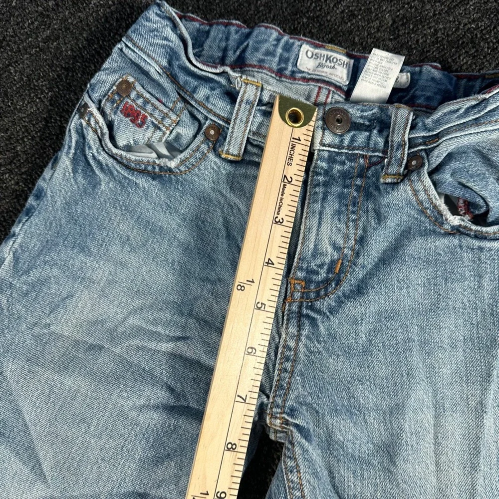 OshKosh B'gosh Loose Fit Jeans Boys 7 Regular Light Wash Blue Good Adjustable